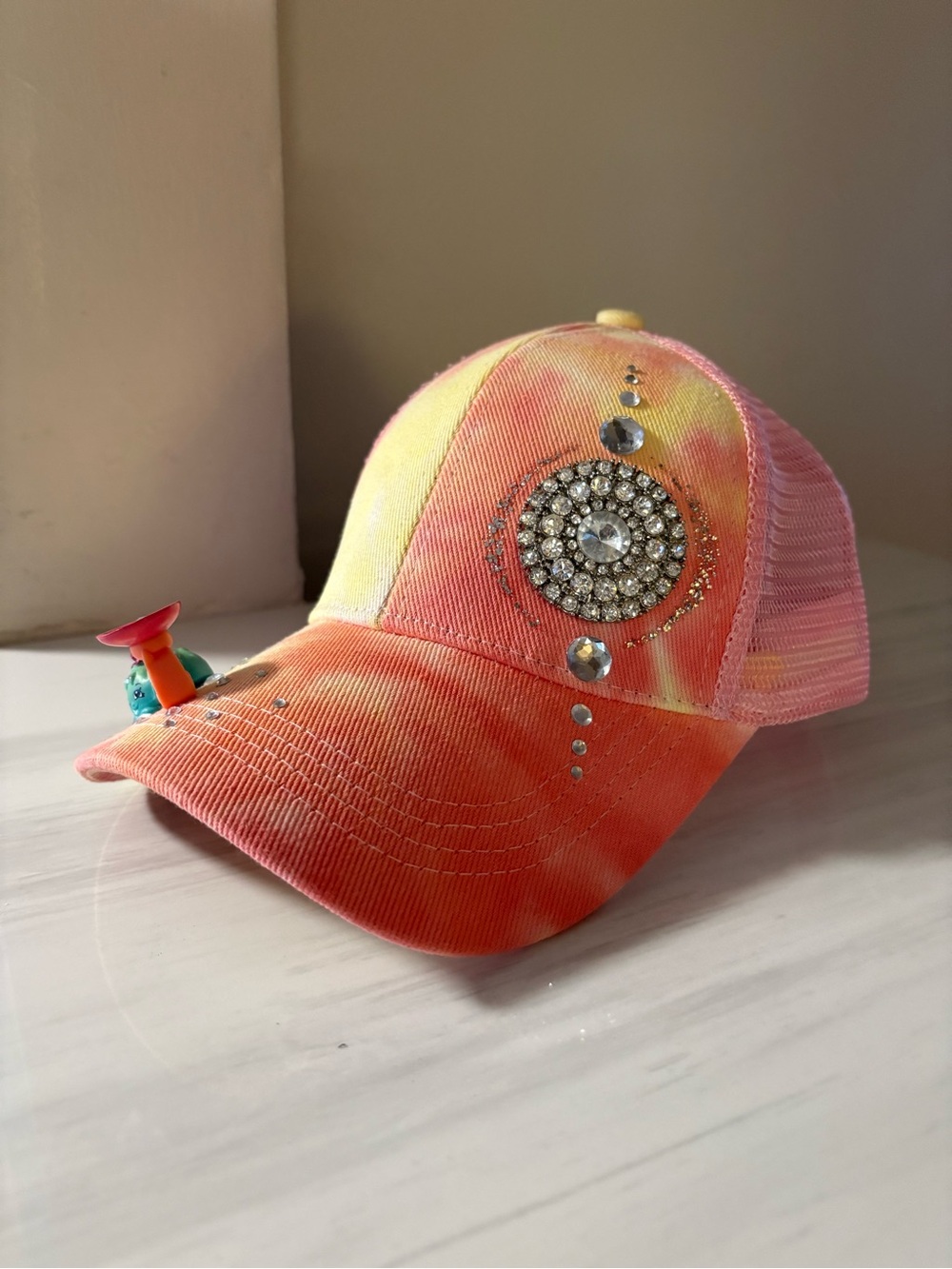 Embellished Tie-Dye Pink Raver Hat